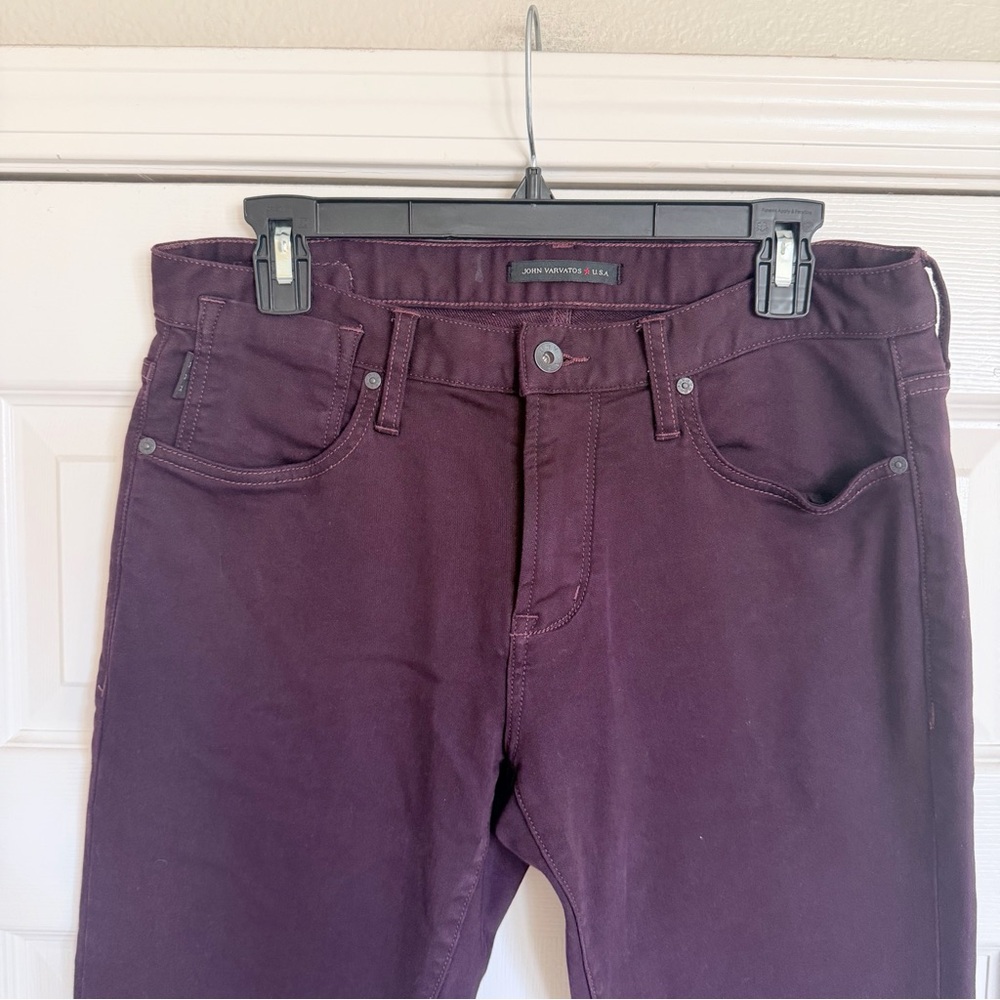 John Varvatos Star USA Jean Bowery Slim Straight Plum Jeans - Picture 2 of 7